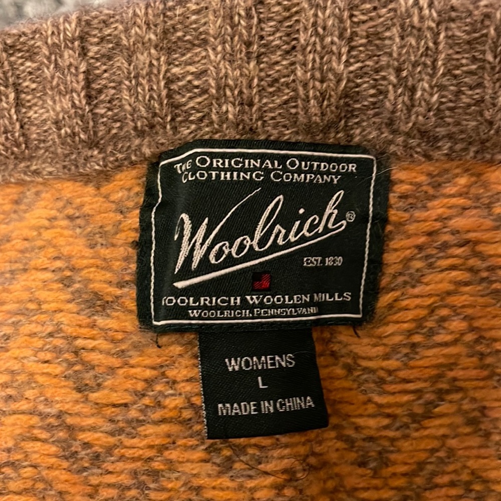 Vintage Woolrich Patchwork Chevron Knit Pattern Lambswool Sweater Vest Size L** - Picture 9 of 12